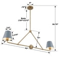 thumbnail image 7 of XAV-B9302-VG-BL Crystorama Lighting Xavier - 2 Light Chandelier In Modern Style-15 Inches Tall and 42 Inches Wide-Vibrant Gold/Blue Finish, 7 of 7