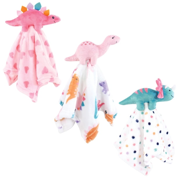 Manta de peluche Hudson Baby Cute-A-Saurus de 36 x 36 cm, paquete de 3