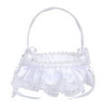 thumbnail image 2 of Satin Flower Basket Fariy Wedding Basket with Handl Flower Girl Basket for Bridal Engagement Wedding Supplies Ceremony E, 2 of 9