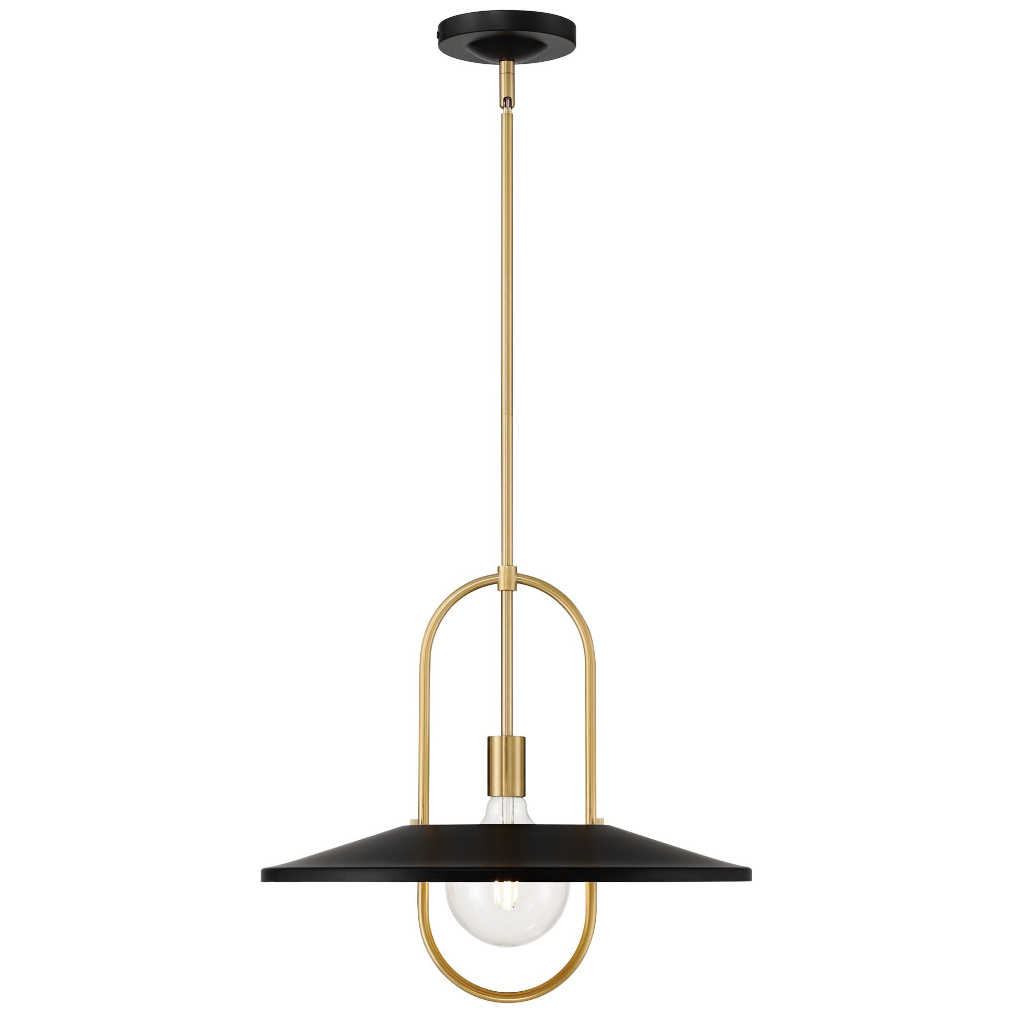 Possini Euro Design Bailey 19" Modern Pendant Ceiling Light Fixture Dining Room Over Table LED Medium Black and Soft Gold Finish