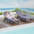 thumbnail image 3 of XXLYY Chaise Lounge Cushions Outdoor, Water-Resistant Patio Lounge Chair Cushion with Ties and Pillows, 3'' High-Density Foam Lounge Replacement Cushion for Lawn Pool, 3 of 7