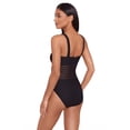 thumbnail image 2 of Lauren Ralph Lauren Womens Ottoman Mesh Square Neck Over-The-Shoulder One-Piece Black 6, 2 of 4