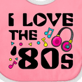 thumbnail image 4 of Inktastic I Love the '80s-musical Notes Boys or Girls Baby Bib, 4 of 4