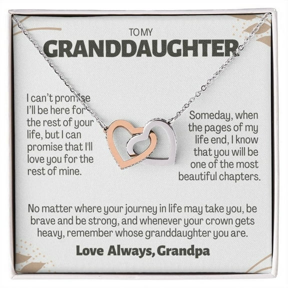 To My Granddaughter From Grandpa, Granddaughter Necklace from Grandfather, Birthday, granddaughter wedding, granddaughter jewelry, Multi Interlocking Heart Necklace