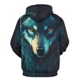 thumbnail image 3 of Tigers Wolves Zebras Animals Men's Women Vintage 3D Hooded Sweatshirt - All-Season Loose Fit Streetwear, 3 of 6