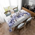 thumbnail image 4 of Purple Blooms Floral Rectangle Tablecloth, Farmhouse Spring Flowers Botanical Waterproof & StainResistant Tablecloth, Washable Oil-proof Table Cover for Dining/Party/Wedding/Camping/Buffet 60x102 In, 4 of 9