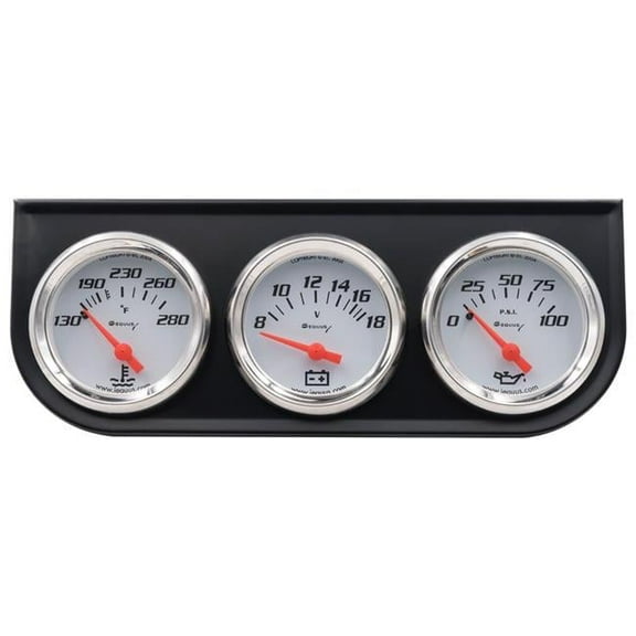 2 in. White Volt Triple Gauge
