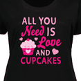 thumbnail image 4 of Inktastic Valentines Day All You Need is Love and Cupcakes Women's Plus Size T-Shirt, 4 of 5