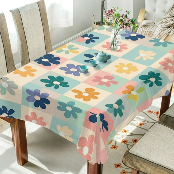 Yayeee Tablecloths 54" x 54" Rectangle Wrinkle Resistant Party Table Cover, Green Floral