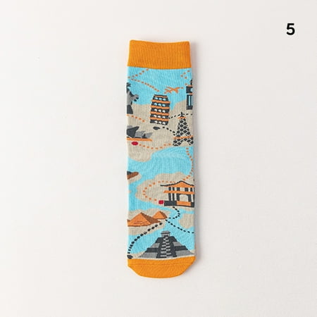 

Ameiqe Funnys Crew Socks Women Korean Style Fun Personality Print Warming Floor Sock High Elasticity Middle Tube Socks(#05)