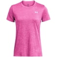 thumbnail image 1 of Camiseta Under Armour Tech Twist Crew X-Small para mujer, color rosa y blanco, 1 of 4