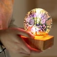 thumbnail image 3 of Lámpara de noche con bola de cristal 3D de 90 mm para mesita de noche, escritorio, decoración de dormitorio corazón, 3 of 9