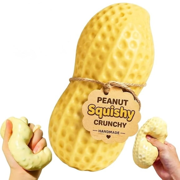 Crunchy Peanut Squishy Peanut Slow Rising Squishy Toys for Stress Relief Realistic Peanut Shape Crunchy Squishy Fidget Toys Squeeze Toys Sensory Toys for Adults