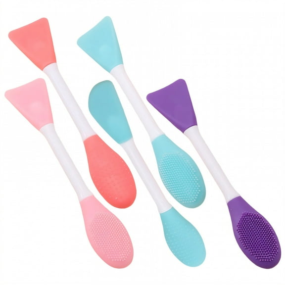 ACDANC 5Pcs Silicone Face Scrubber,Dual-Ended Nose Scrubber,Massage Pore Brush,Colormixing