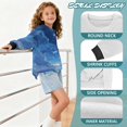 thumbnail image 6 of Xoenoiee Dolphin Moon Cloud Print Girls Casual Long Sleeve T Shirt Crewneck with Side Split Fall Pullover Loose Tunic Sweater Tops, Size 5-6 Years, 6 of 7