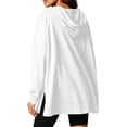 thumbnail image 5 of Women Oversized Hoodie Sweatshirt Side Slit Soft Fleece Pullover with Pocket Loose Fitting Casual Fall Tunic Tops White S, 5 of 5