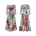 thumbnail image 2 of Women's Fall Midi Dress Long Sleeve Casual Crew Neck Smocked Long Dress, 2 of 8