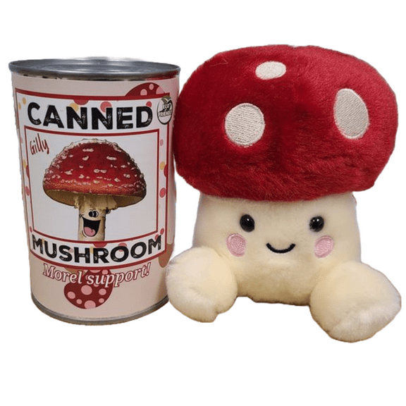Canned Mushroom - Fun! Unique Gifts - Amanita Mushroom Plush Gift in Can w/Jokes