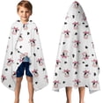 thumbnail image 3 of White Cow Black Spot Bow Pattern Hooded Bath Towel，50"x30" for Ages 3 To 12 Kids, Quick Dry Lightweight Soft Microfiber Hood Beach Towel Cover Up for Kids, 3 of 7