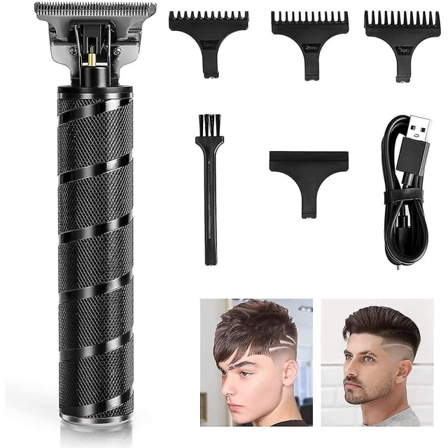 Cortapelos para hombre, recortadora de pelo sin espacio, cortadora de pelo con cuchilla en T, cortadora de pelo inalámbrica, carga USB