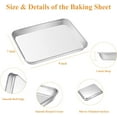 Yayun 2Pack Mini Stainless Steel Baking Sheets, NonToxic, 9x7x1 Inch