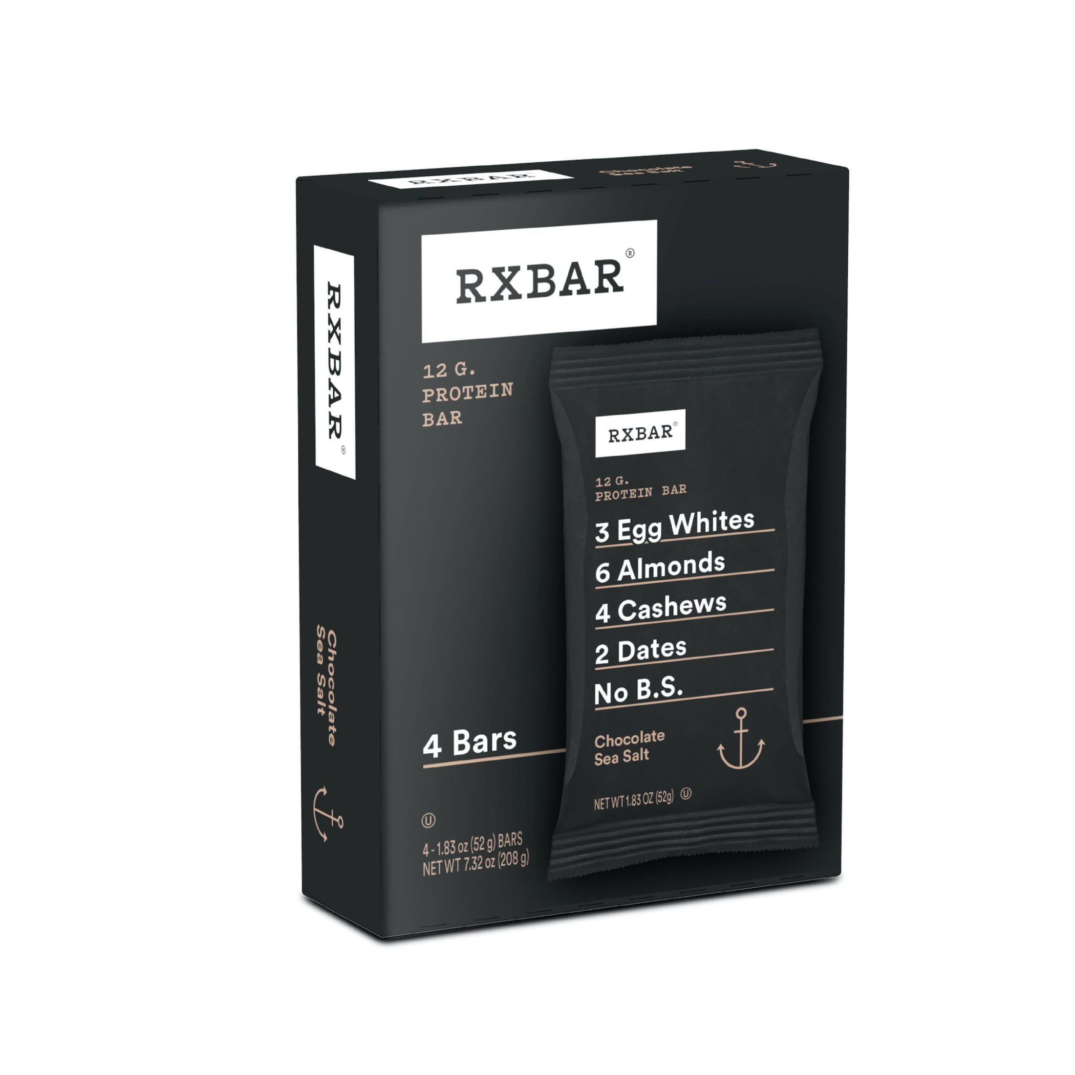 RXBAR Chocolate Sea Salt Chewy Protein Bar, 7.32 oz, 4 Count