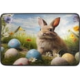 thumbnail image 5 of FREEAMG Easter Cute Rabbit Bath Curtain Rugs Sets 2 Pcs, Bathroom Theme Set with Shower Curtain and Non-Slip Carpet -12 Hooks-60X72in, 5 of 7