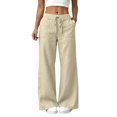 thumbnail image 2 of VBVC Women's Cotton Linen Pants with Pockets , Drawstring Wide Leg Sweatpants For Women, S-3XL, 2 of 9