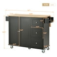 thumbnail image 3 of Mobile Kitchen Island with Storage Cabinet and Drop Leaf, Breakfast Bar with Spice Rack and Towel Rack, Black 52.7"x29.5"x36.8", 3 of 8