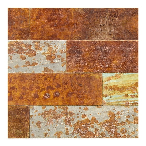 Aspect Peel & Stick Distressed Metal Panel (6X6 Inch Sample, Tarnished Tin)
