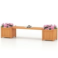 thumbnail image 1 of Gymax Wood Outdoor Planter Boxes w/ Detachable Bench 2 Elevated Mini Planters Patio, 1 of 10