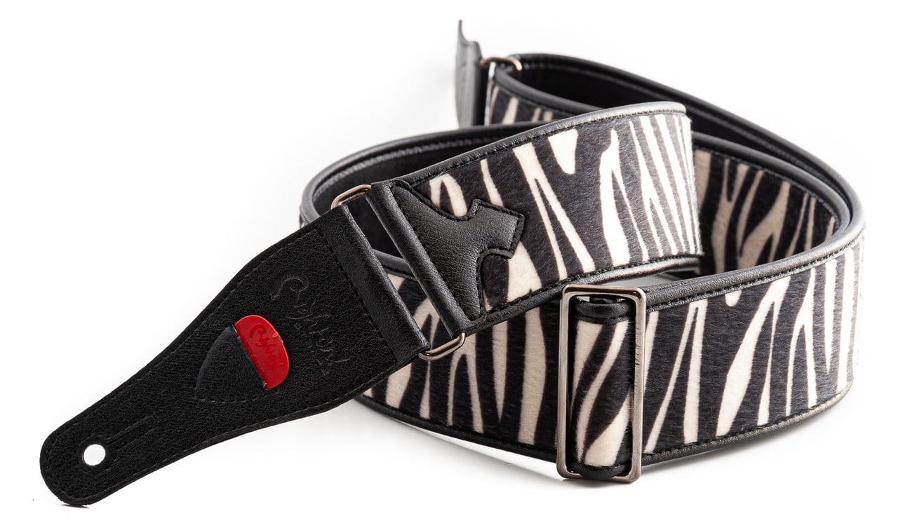 RightOn! Straps Zebra Guitar Strap – Vegan Faux Leather Design