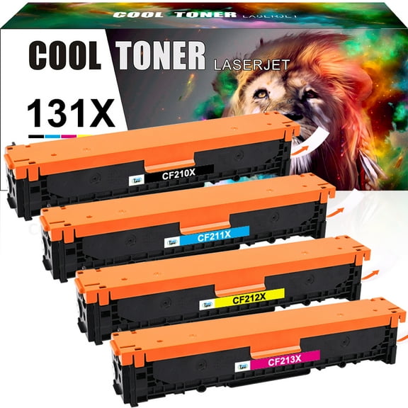 131X 131A Toner Cartridge Compatible for HP 131X CF210X CF211A CF212A CF213A for Laserjet Pro 200 Color MFP M276nw M251nw M251n M276n Printer Ink (Black Cyan Magenta Yellow, 4-Pack)