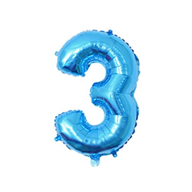 Advancent 32 pulgadas número globo decorativo papel de aluminio globo cumpleaños boda fiesta vacaciones regalo decoración tipo 7 Kits de decoración para fiestas No.64 tres