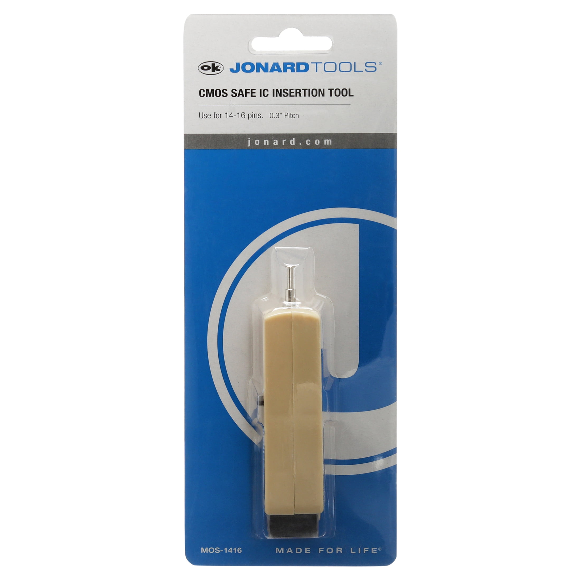 Jonard MOS-2428 IC Insertion Tool – For 24-28 Pin Chips, 0.6" Centers, Grounding Lug, DIP Insertion Tool