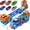 Blue, variant on JoyStone Carrier Truck Toy with 6 Die-Cast Cars, Foldable Transport Truck Playset with Race Track Launcher, Storage Hauler Vehicle for Kids Ages 3-7 Boys Gift, Red