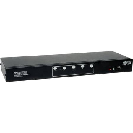 Tripp Lite B004-2DUA4-K Tripp Lite 4-Port Dual Monitor DVI KVM Switch with Audio and USB 2.0 Hub, Cables included - 4 Computer(s) - 1 Local User(s) - 2560 x 1600 - 1 x Network (RJ-45) - 7 x USB - 10