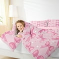thumbnail image 4 of Manfei Girly Pink Bow-tie Bedding Comforter Set, Princess Bowknot Twin Comforter Sets, Cartoon Stars Print Reversible Bedding Set, Super Cozy Room Decor, 2-Piece, 4 of 8