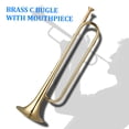 thumbnail image 3 of Corneta de latón Brass C Bugle Call Trompeta chapada en oro Cuerno de caballería con boquilla Instrumento musical para principiantes Banda escolar Orquesta militar (18.7 pulgadas) Romacci Corneta de latón, 3 of 6