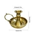 thumbnail image 2 of Lilixerw Christmas Handheld Taper Candle Holder, Glossy Golden Candlestick with Drip Catch Tray, for Wedding Banquet, Holiday Feast and Cabinet Display, 4.7x2.17x3.9 inch for Christmas Decoration, 2 of 6