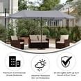 thumbnail image 4 of Merrick Lane 15 FT Triple Head Umbrella for Patio Use with Easy Lift Crank Handle in Gray, 4 of 9
