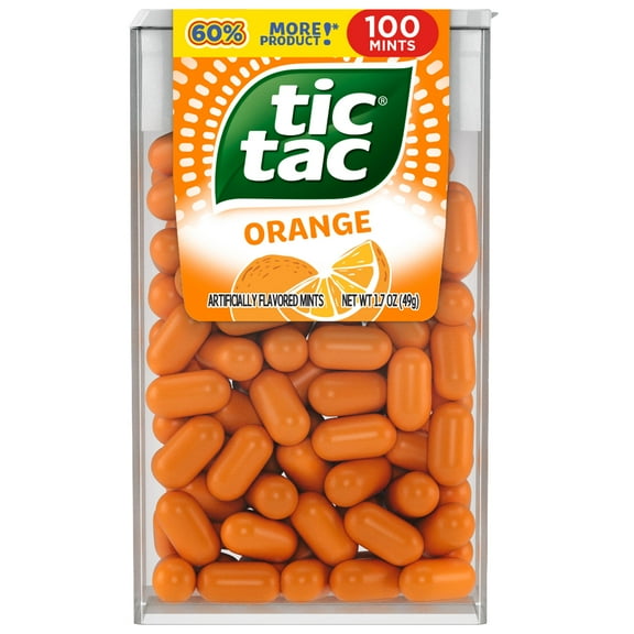 Tic Tac Fresh Breath Mints, Orange, Bulk Hard Candy Mints, Perfect Valentine's Day Gift, 1.7 oz Singles