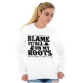 thumbnail image 4 of Blame It On My Roots Country Music Unisex Plus Fleece Graphic Sweatshirt Brisco Brands 4X, 4 of 5
