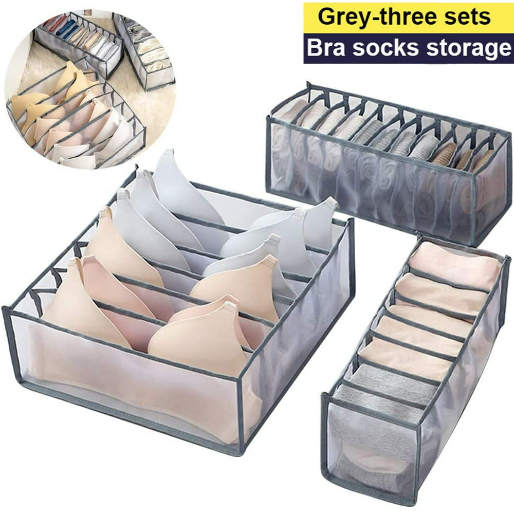 LNKOO 3 Pack Foldable Drawer Organizers, Sock and Underwear Drawer