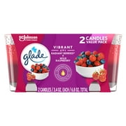 Glade Jar Candle 2 CT, Radiant Berries & Wild Raspberry, 6.8 OZ. Total, Air Freshener, Wax Infused with Essential Oils