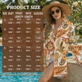 thumbnail image 7 of Xoenoiee Paisley Flower Print Womens Swimsuit Coverup Button Down Bathing Suit Cover Up Swimwear Long Sleeve Beach Shirt Dress Plus Size, XL, 7 of 7