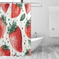 thumbnail image 2 of Watercolor Strawberry Shower Curtains Waterproof Fabric Shower Curtain Bathroom with Hooks Washable Bathroom Shower Curtains 60x72 Inch Home Decor, 2 of 6