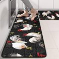 thumbnail image 2 of Kitchen Rugs Sets Of 2,Black Chicken Rooster Pattern Anti Fatigue Kitchen Mat Rugs Non Slip Washable,Decorative Kitchen Floor Mats for Kitchen,Sink,Laundry,17"x47"+17"x47", 2 of 5