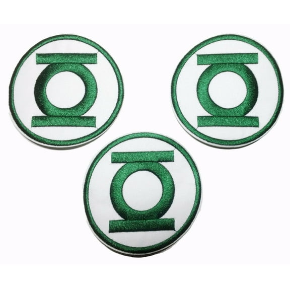 DC's Green Lantern Logo 3 1/4 Inch Wide Embroidered Patch Set of 3 Patches