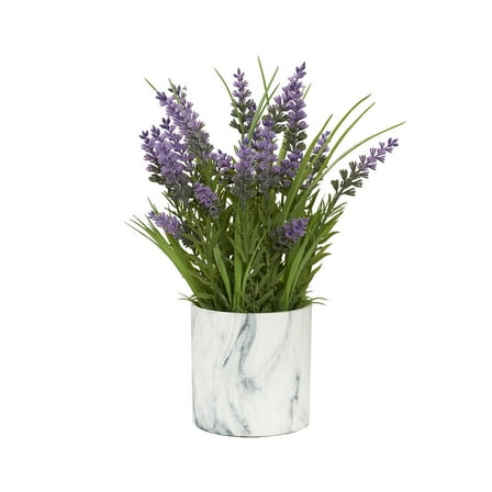 D&W Silks Lavender in Marbled Ceramic Pot